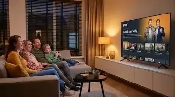 IPTV Abo: Familie schaut gemeinsam fern