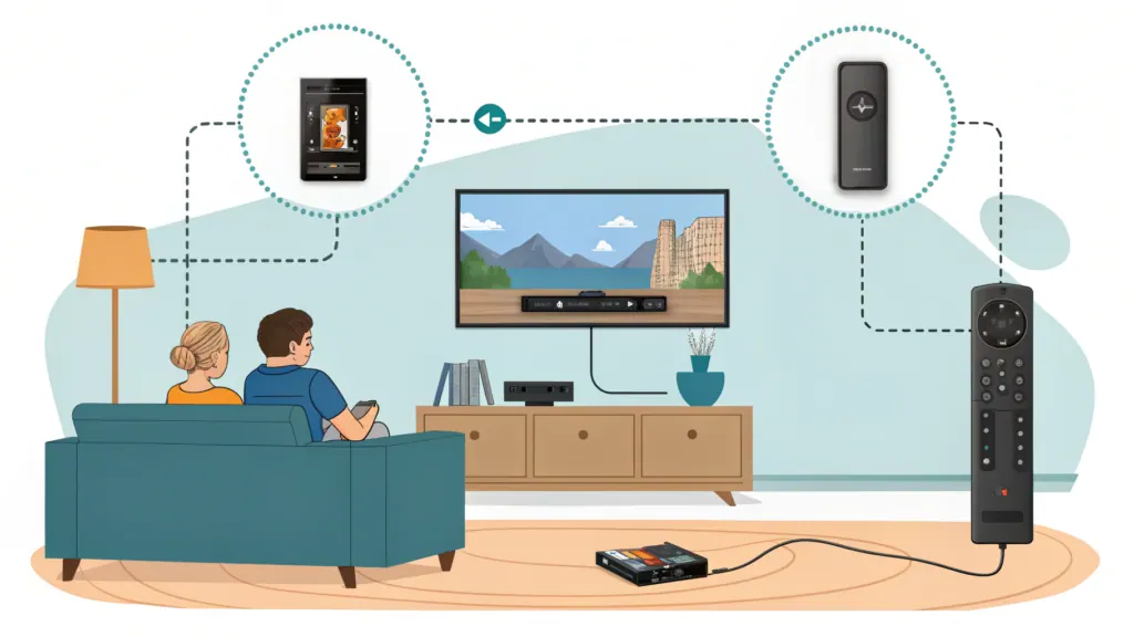 IPTV Fire TV Stick einrichten: Stick, Fernbedienung und Smartphone